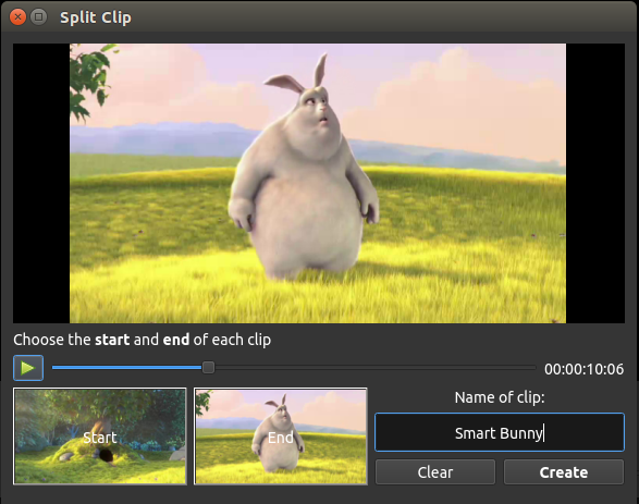 Split Clip Dialog