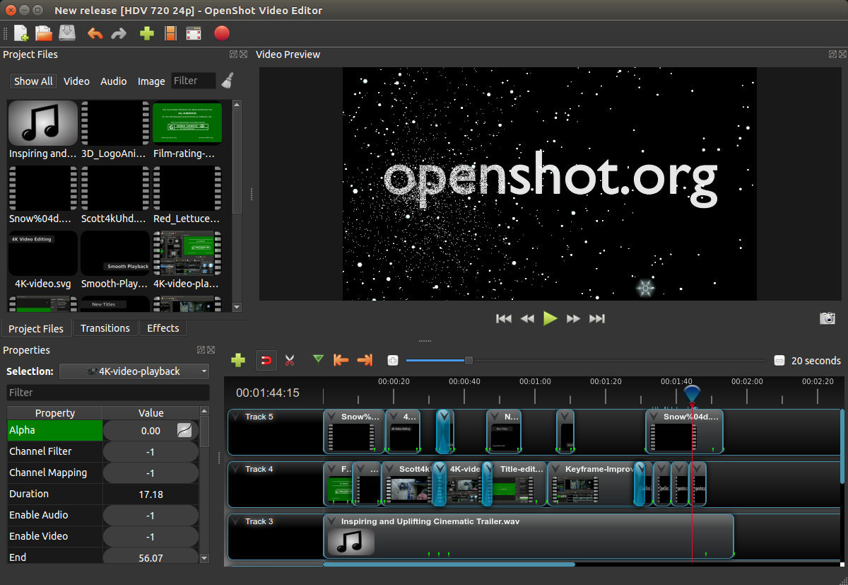 OpenShot Video Editörü