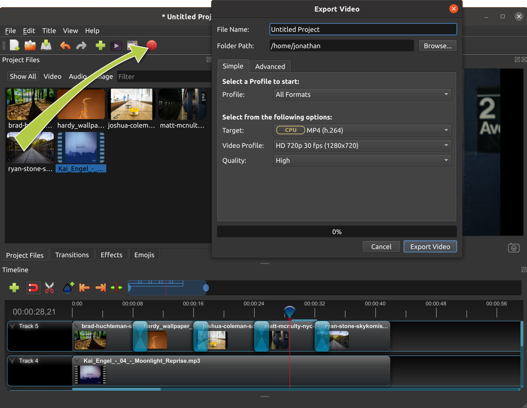 open shot video